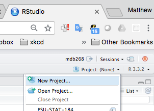 RStudio >> “New Project”