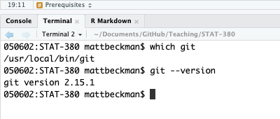 Terminal Window in RStudio